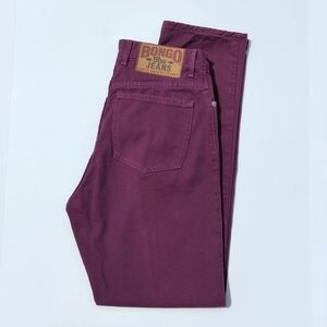 Bongo 90's Vintage High Waisted Tapered Leg Button Fly Mom Jeans Plum Purple 13